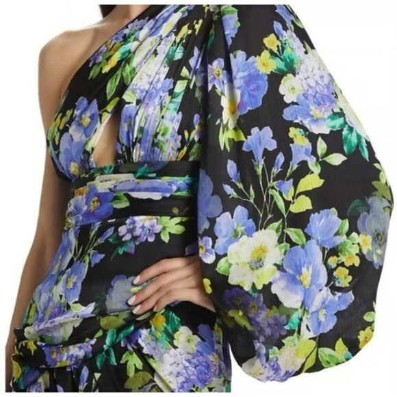 LIne and Dot Floral One-Shoulder Mini Dress Size Small - Picture 2 of 8